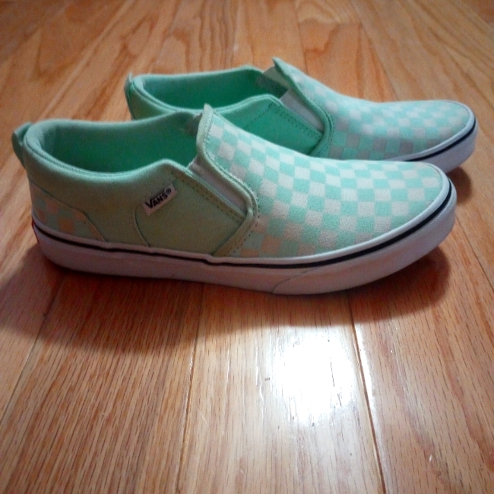Mint Green Checkered  Vans